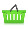 green shopping basket vector image