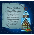 house candle holder and card for your text vector image vector image