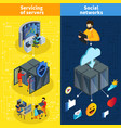 isometric data center vertical banners vector image vector image