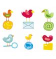 set of birds icons vector image