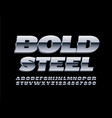 bold steel 3d font metal alphabet letters vector image