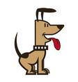 cartoon dog puppy pet sitting with collar vector image