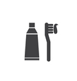 toothbrush and toothpaste vector image vector image