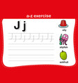 alphabet a-z exercise with cartoon vocabulary vector image vector image