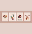 jewish holiday rosh hashana greeting card set vector image