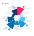 pie chart concept with 9 parts template vector image vector image