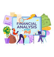 financial consultant service title on computer vector image
