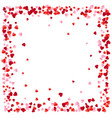 red paper hearts frame background hearts frame vector image