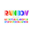 colorful font design alphabet letters and numbers vector image