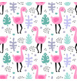 cute seamless pattern funny flamingo vector image