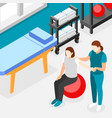 physiotherapy isometric background vector image vector image