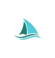 ship sail logo vector image
