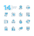 business - coloured modern single line icons set vector image vector image