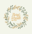 cute flat minimalistac floral wreath vector image