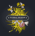 floral bouquet dark design with ylang-ylang vector image