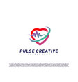 love medical pulse logo design concepthealthcare vector image