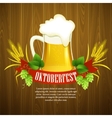 oktoberfest background with beer poster template vector image