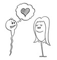 cartoon human sperm or spermatozoon declaring vector image vector image