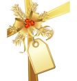 golden christmas bow and tag vector image vector image