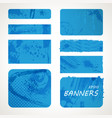 set blue pop art elements grunge banners vector image