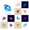 set of vortex logo design concept hurricane icon vector image