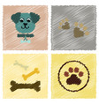 assembly flat shading style icons traces of dog vector image vector image