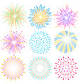 colorful fireworks set vector image
