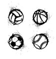 sport grunge balls set vector image vector image