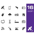 black wireless icons set vector image