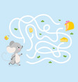 children maze game mouse find cheese rat choose vector image