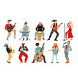 musicians rock band pop musician music vector image vector image