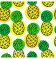 seamless background with pineapple on white vector image vector image