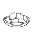 chicken eggs in a bowl outline vector image
