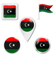 flag button series - libya vector image vector image