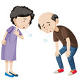 old tired couple cartoon character vector image vector image