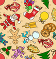 seamless pattern with symbols of christmas and new vector image