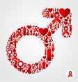 hiv male symbol vector image vector image