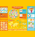 Summer beach travel icon set infographics diagram vector image