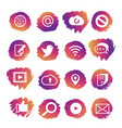 bright social media and network icons set vector image vector image