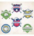 colorful baseball logos vector image vector image