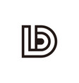 letter ld stripe line geometric logo vector image