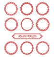 round red asian frames decorative embellishment vector image