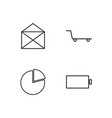 business simple outlined icons set vector image