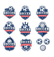 football or soccer logos set 2 vector image