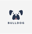 fun minimalist smiley bulldog logo icon vector image