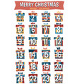 hipster cartoon christmas advent calendar vector image