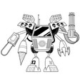 killer robot line art vector image