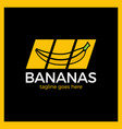 banana slash logo vector image vector image