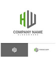 letter h w logo template creative vector image
