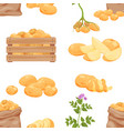 potatoes farming products seamless pattern vector image vector image